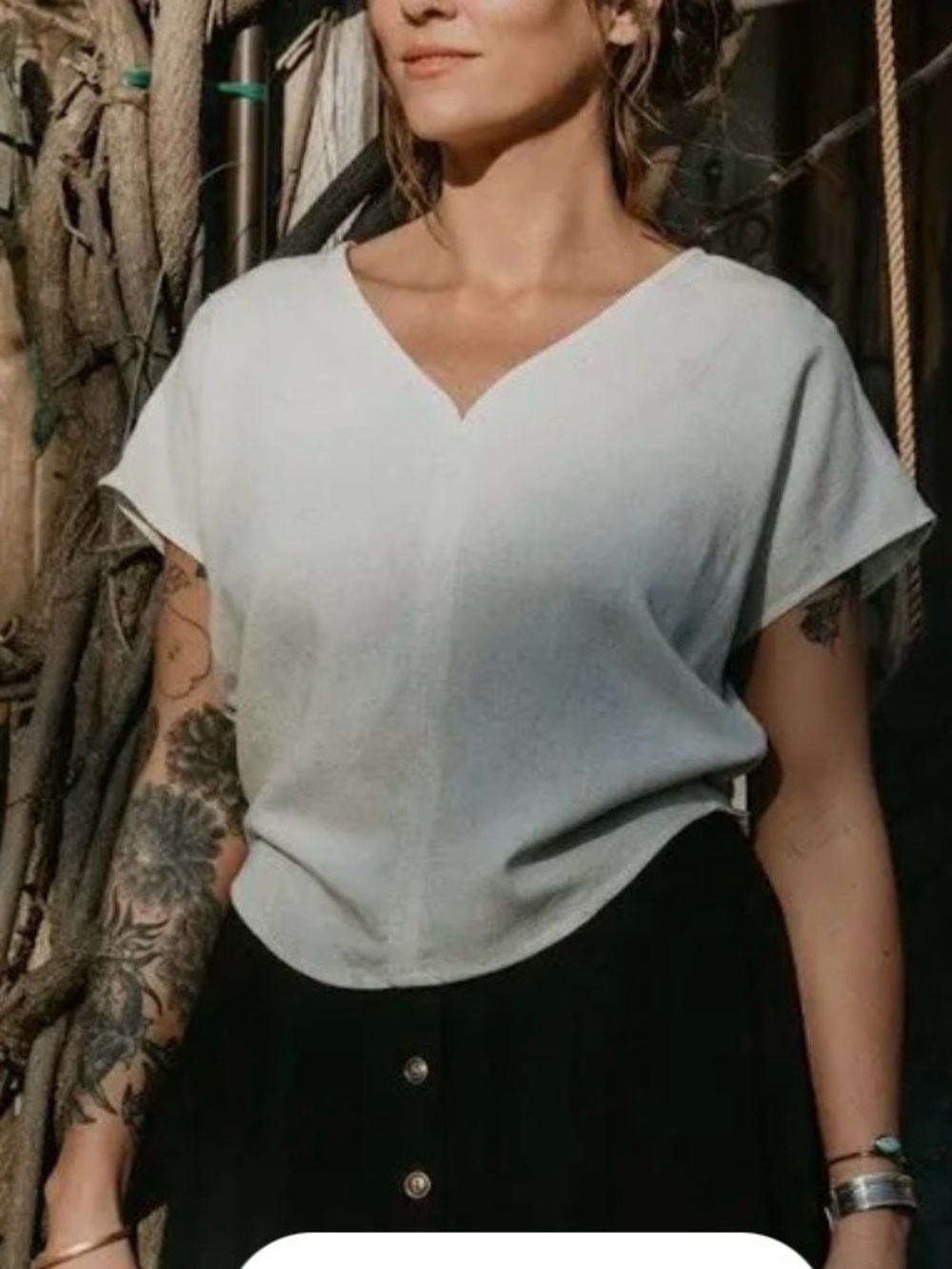Field Day Dolman Light Beige Linen Top